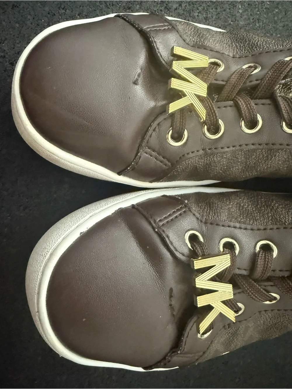 Michael Kors Keaton Brown MK Logo Lace-Up Sneakers Women’s Size 7